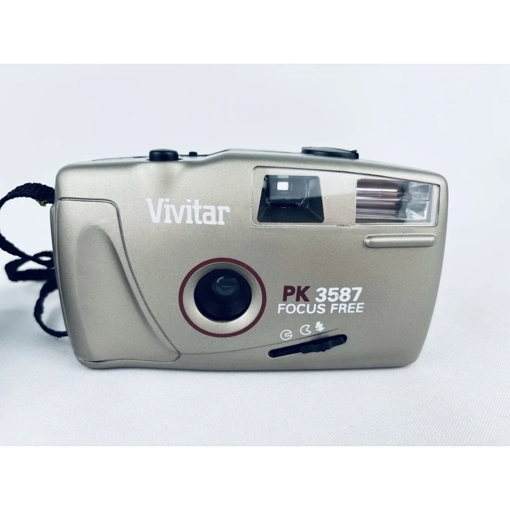 Vivitar PK 3587 Focus‎ Free Film Camara With Case 35mm Tested Working